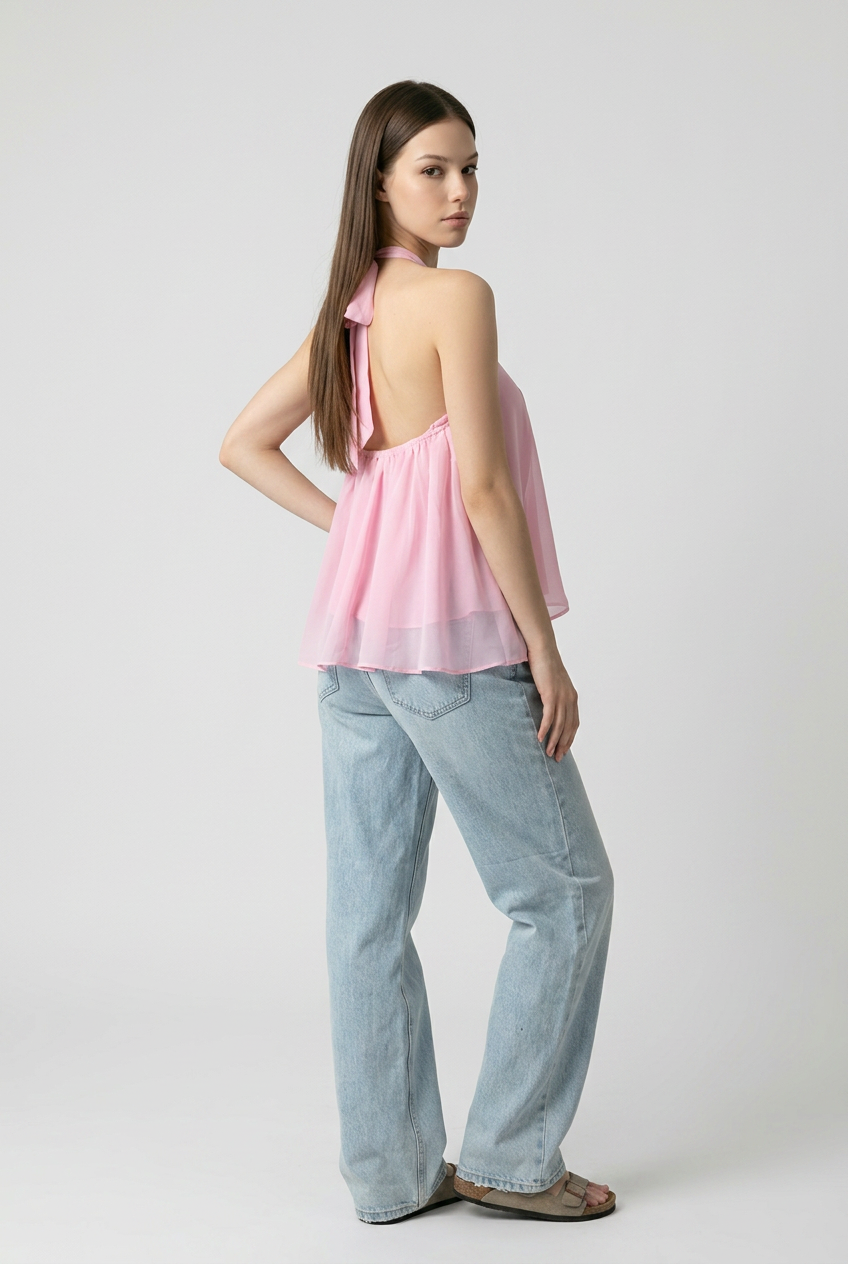 BLUSA HALTER FLOR