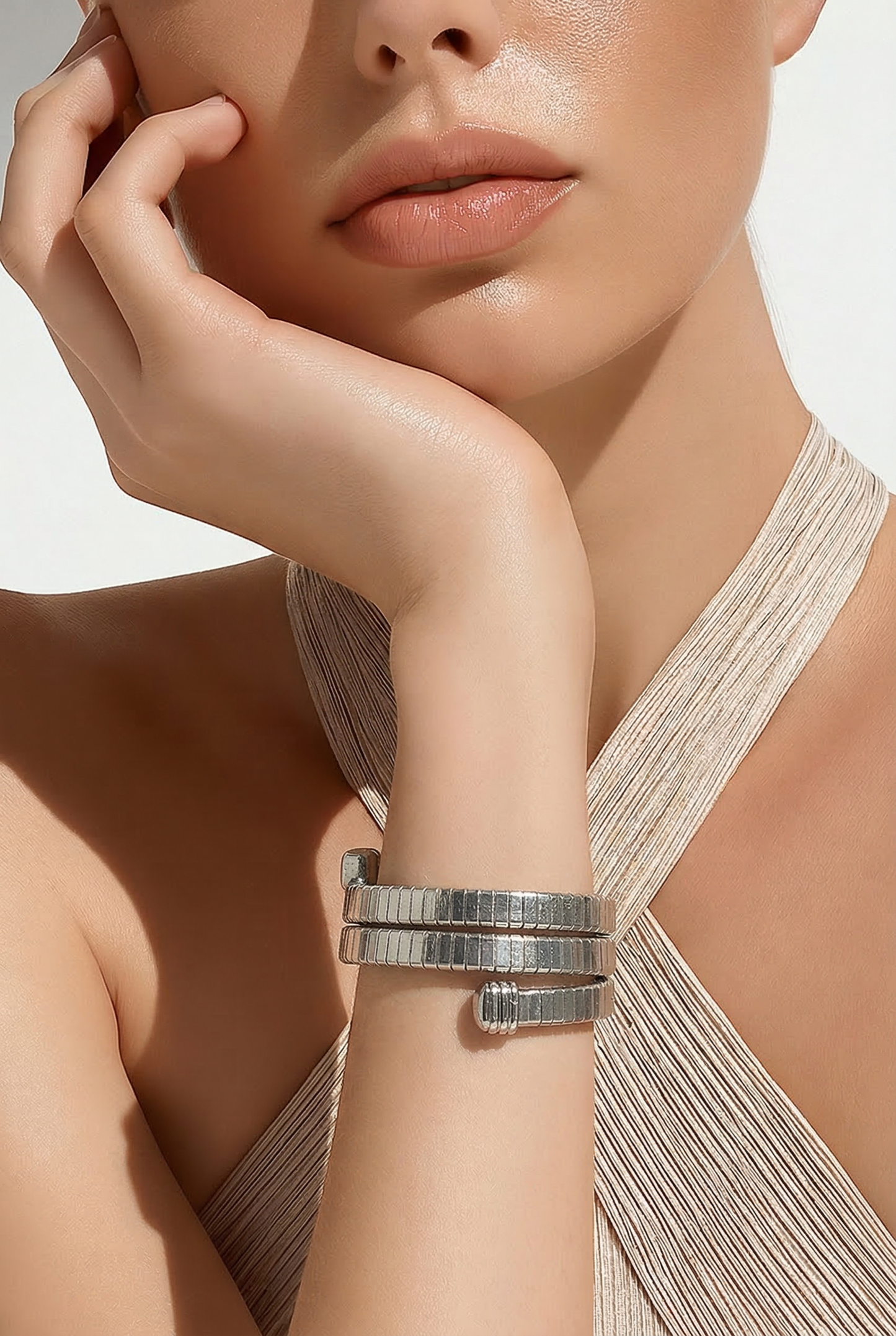 BRAZALETE ESPIRAL PLATEADO