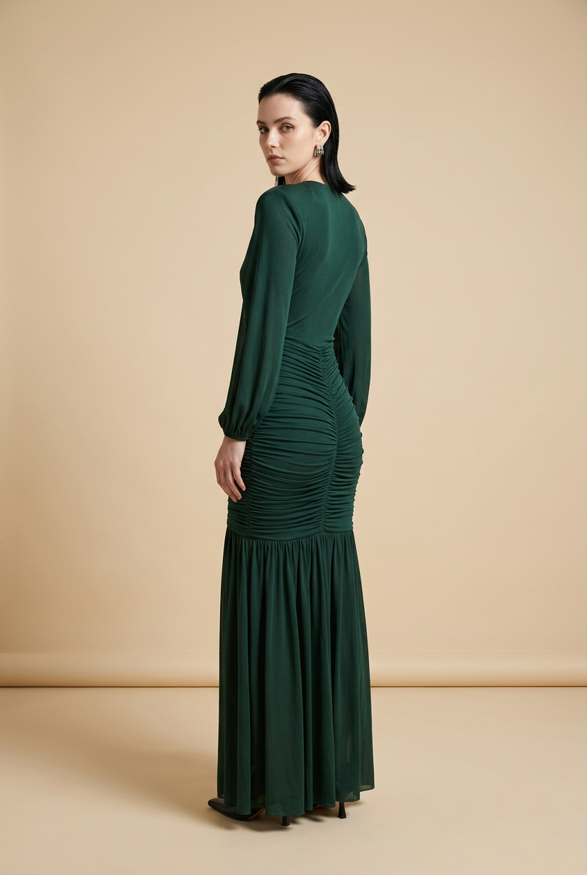 VESTIDO VERDE MANGA LARGA