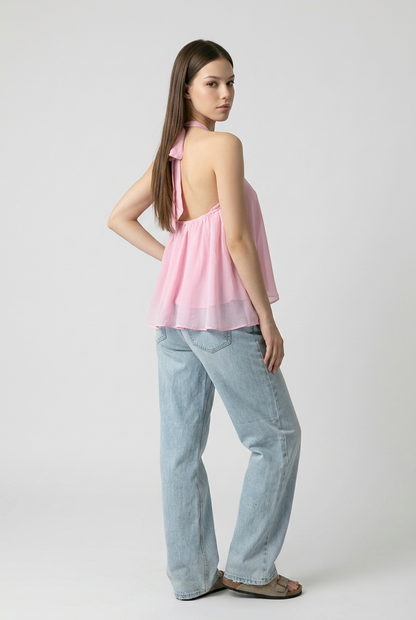 BLUSA HALTER FLOR
