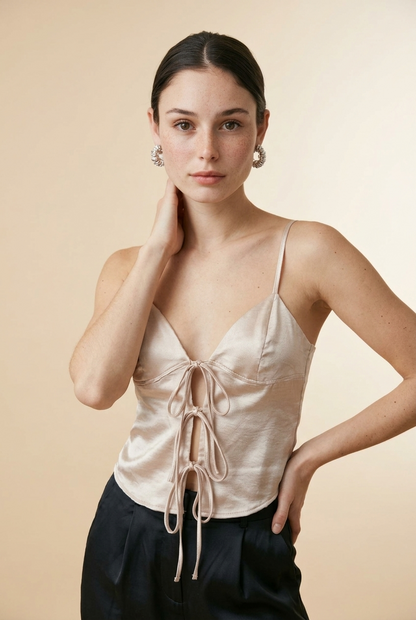 BLUSA SATINADA ESCOTE