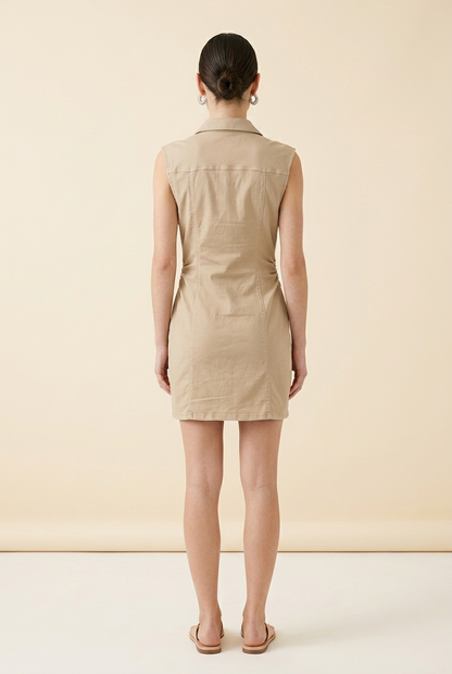 VESTIDO CORTO KHAKI DENIM