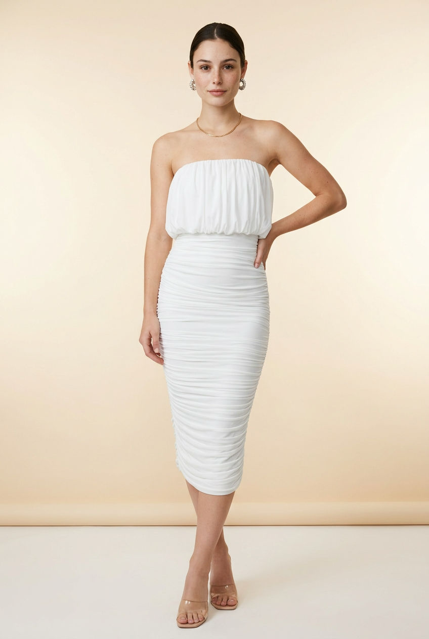 VESTIDO STRAPLESS MESH