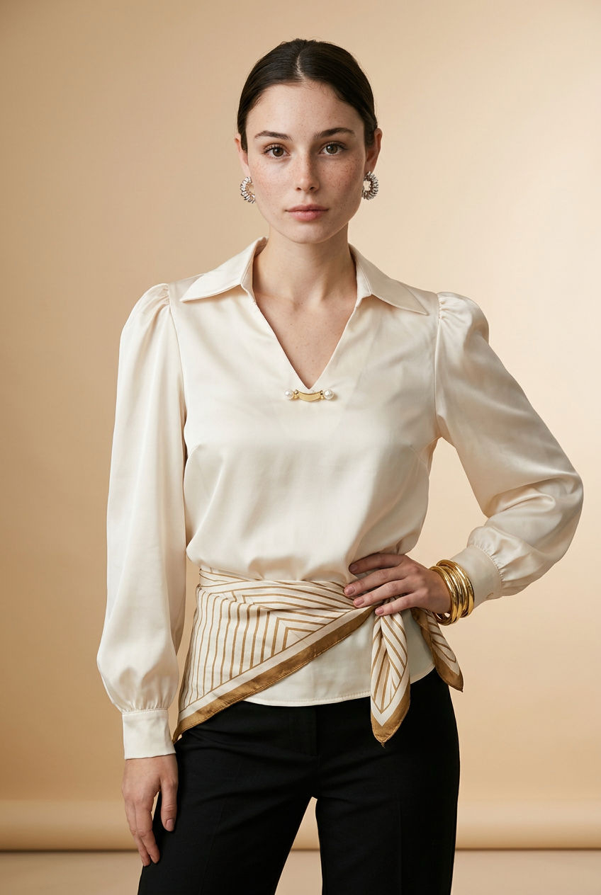 CAMISA SATIN PAÑUELO