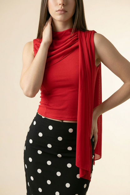 BLUSA LAZO AZUL Y ROJA