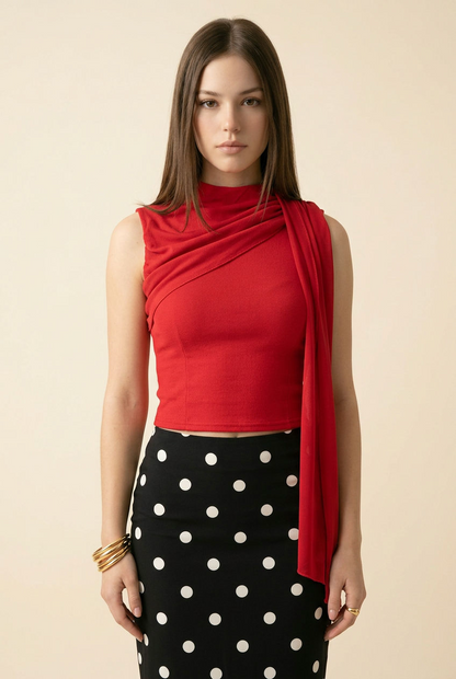 BLUSA LAZO AZUL Y ROJA