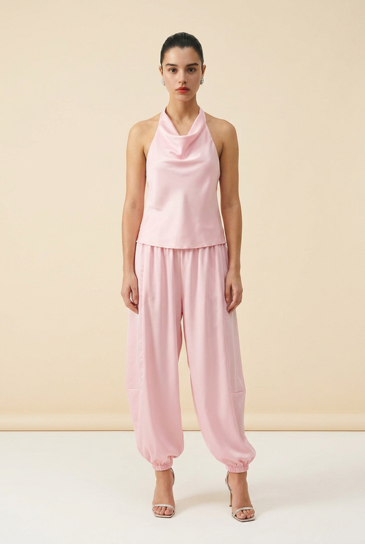 SET BABY PINK SATINADO