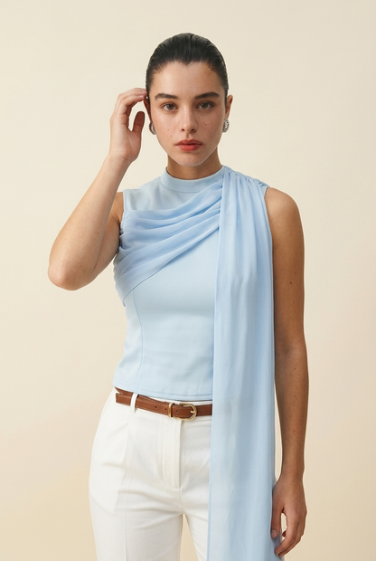 BLUSA LAZO AZUL Y ROJA