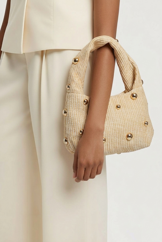 BOLSA BEIGE STUDS