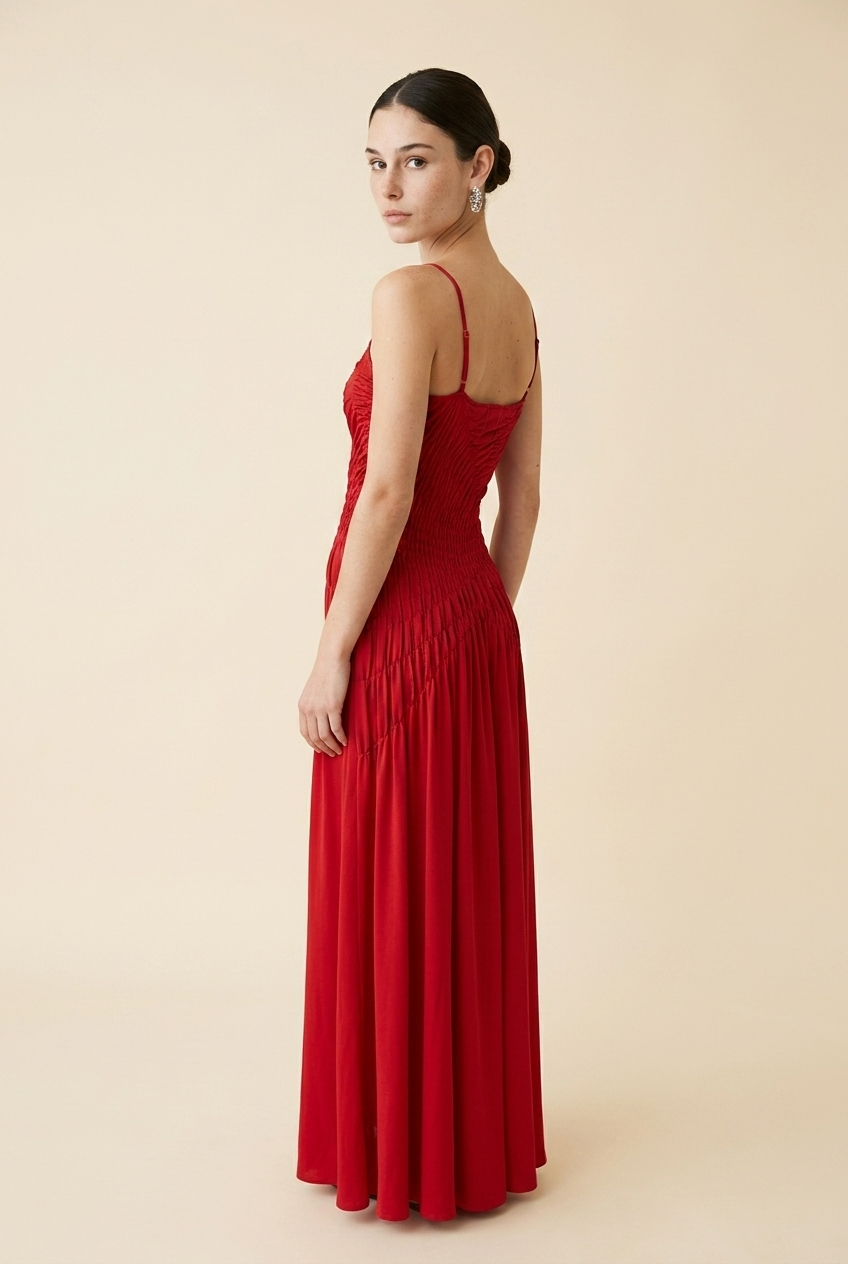 VESTIDO CORRUGADO LARGO