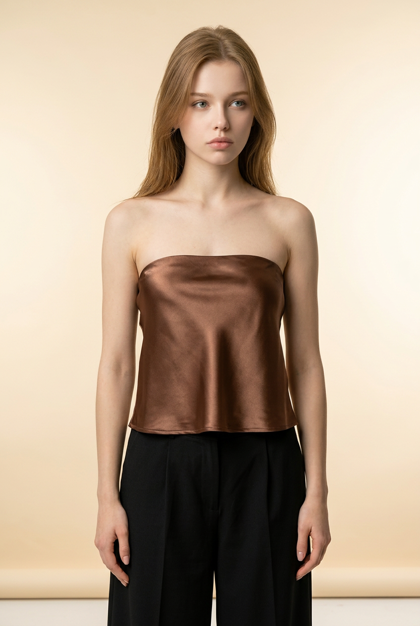 TOP STRAPLESS SATINADO VT