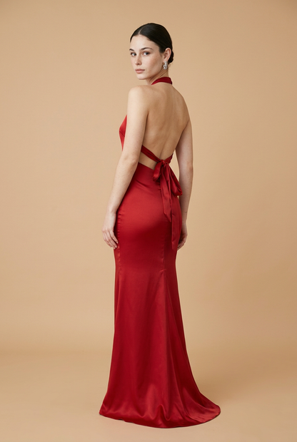 VESTIDO SATIN ROJO