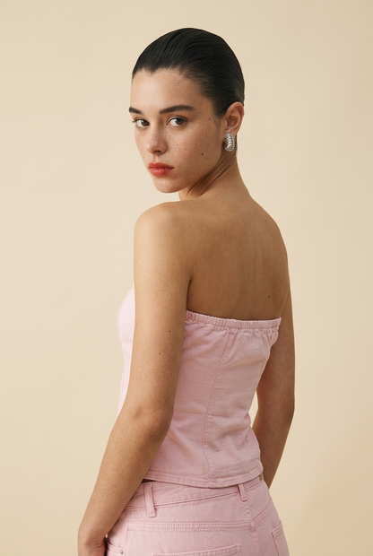 BLUSA STRAPLESS DENIM