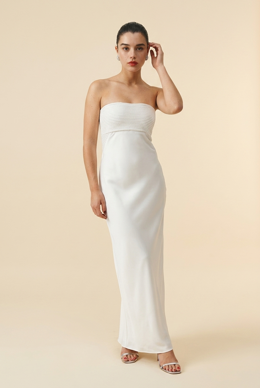 VESTIDO BLANCO STRAPLESS