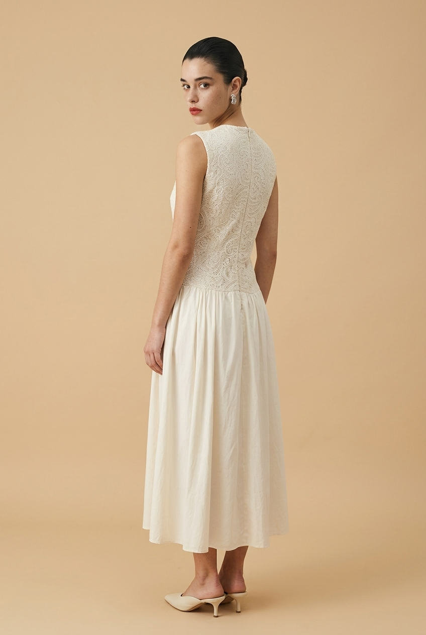 VESTIDO MIDI BLANCO