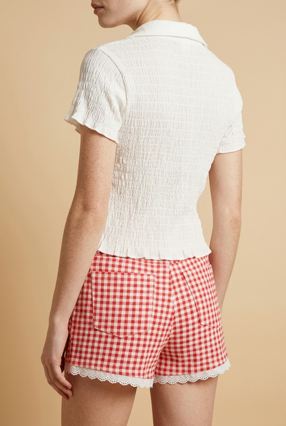 SHORT CUADROS ROJO