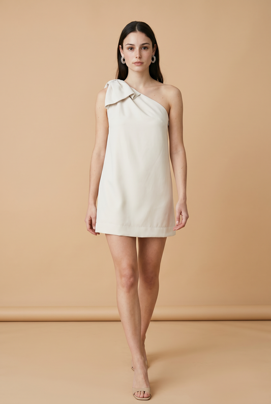 VESTIDO CORTO IVORY MOÑO