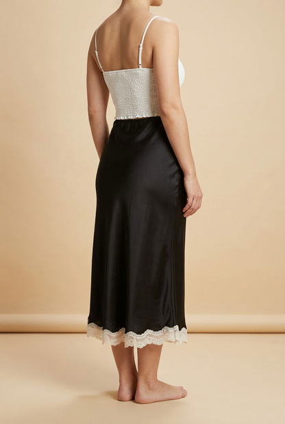FALDA SATIN CON ENCAJE
