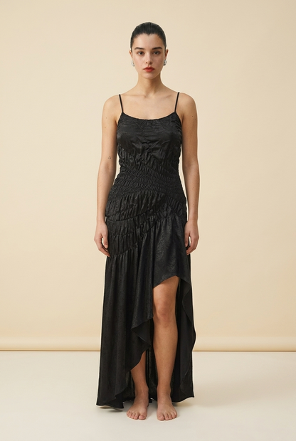 VESTIDO CORRUGADO LARGO