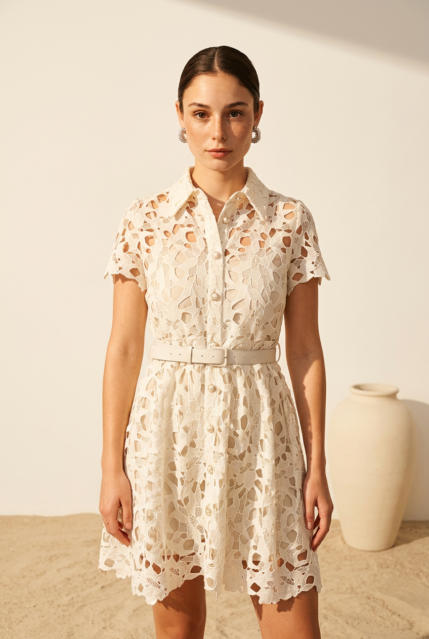 VESTIDO CORO BLANCO ENCAJE