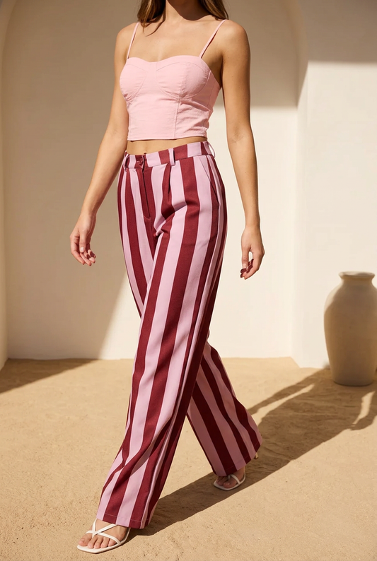 PANTALON RAYAS ROSA