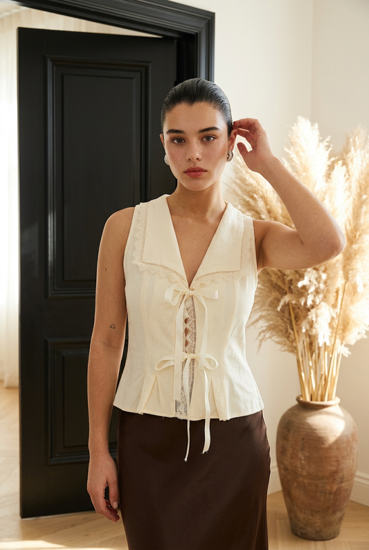 CHALECO PEPLUM ENCAJE