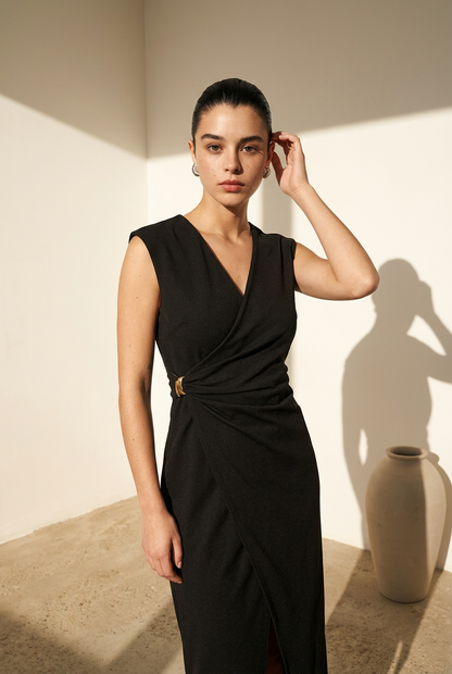 VESTIDO NEGRO MIDI