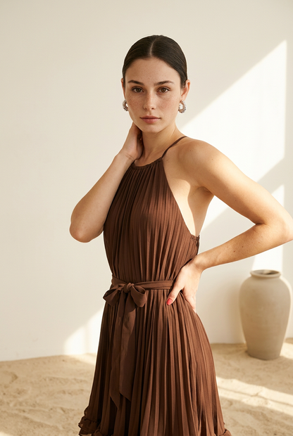 VESTIDO CORTO CAFE