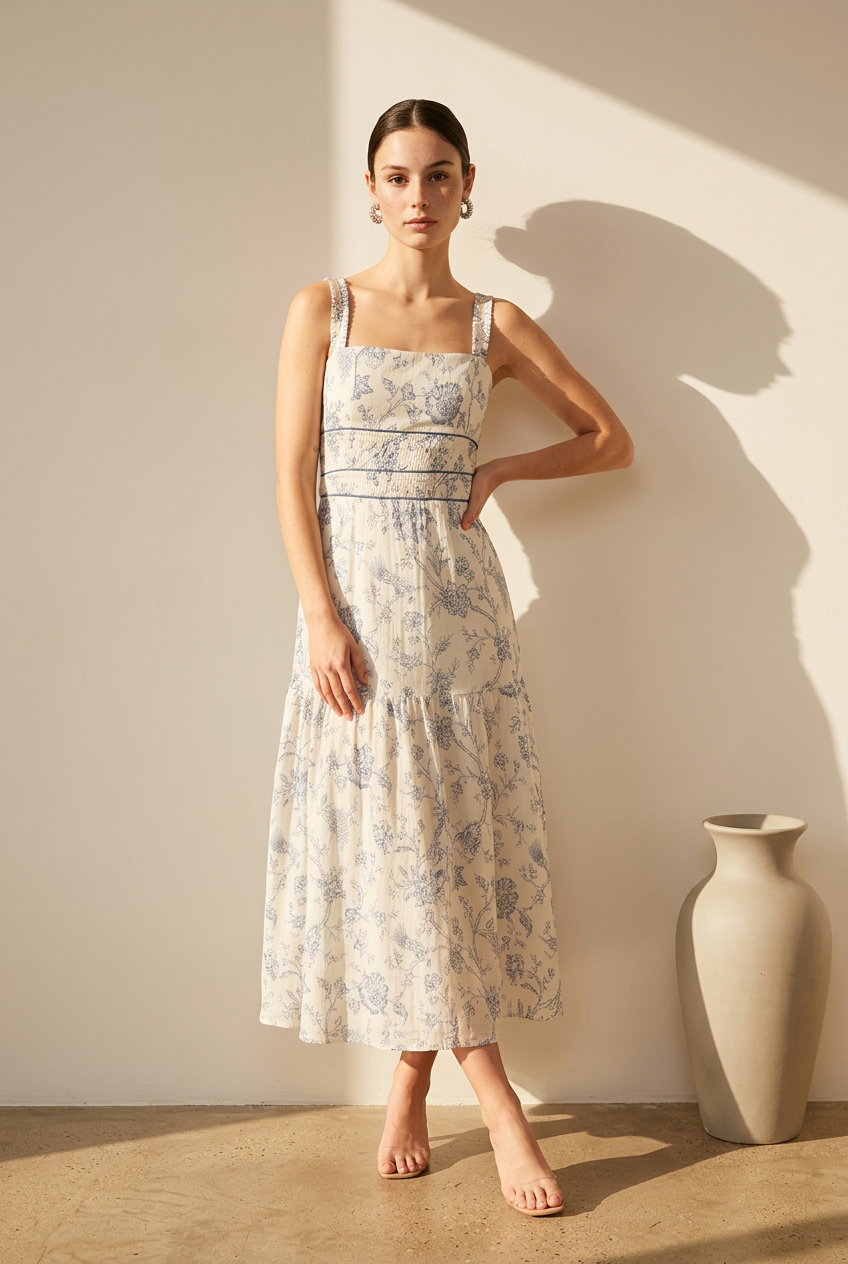 VESTIDO TIRANTES DESTELLOS AZUL