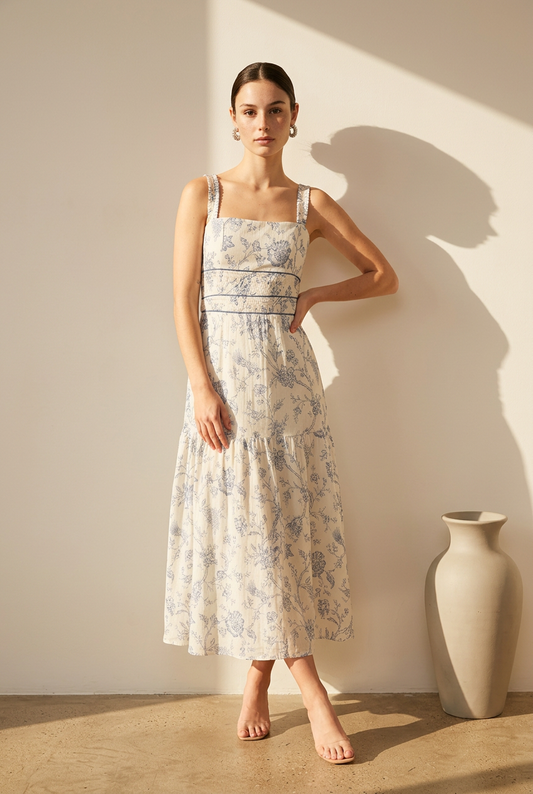 VESTIDO TIRANTES DESTELLOS AZUL