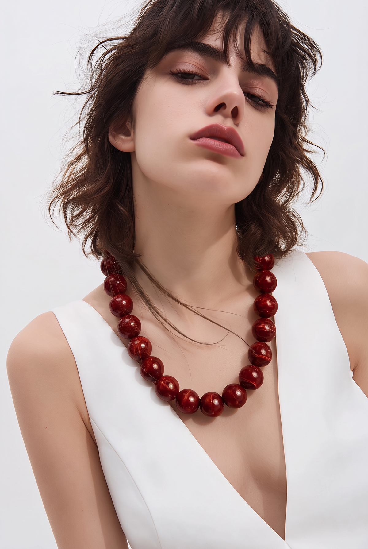 COLLAR CUENTAS ROJAS