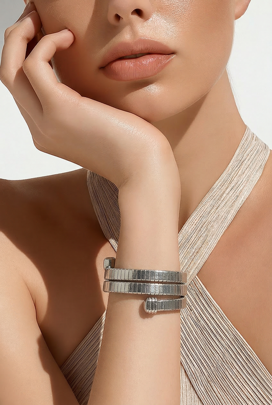 BRAZALETE ESPIRAL PLATEADO