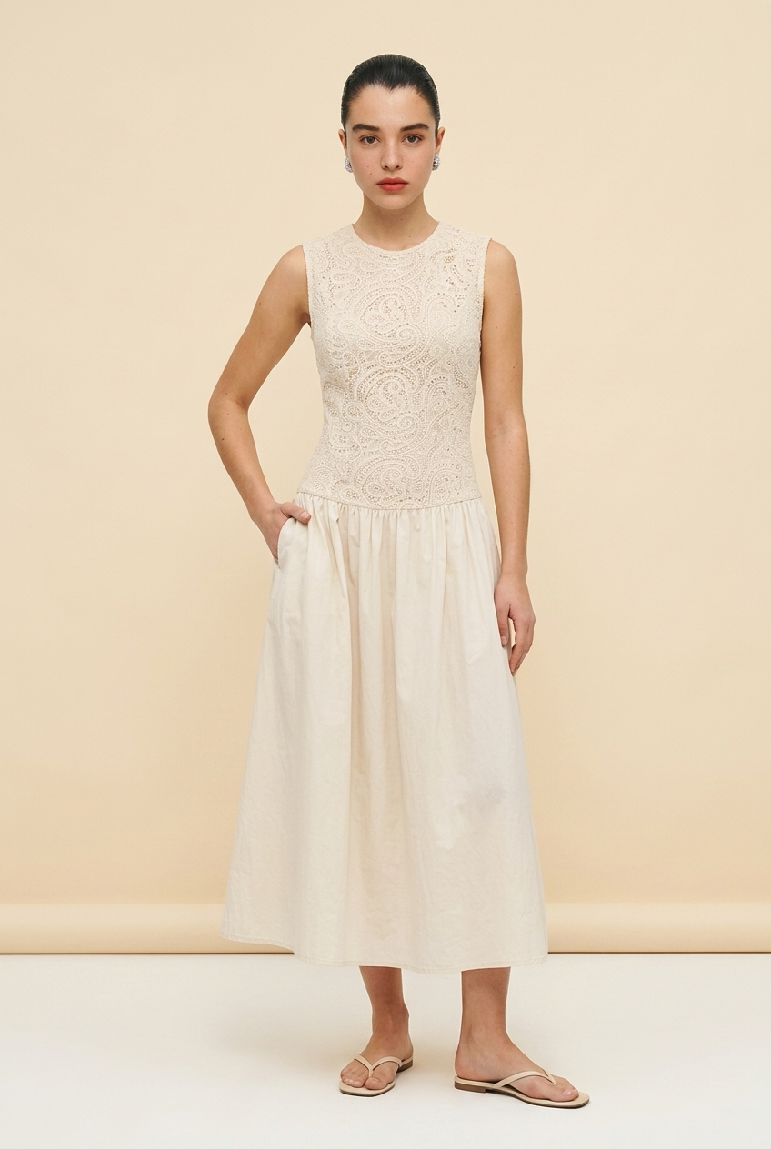 VESTIDO MIDI BLANCO