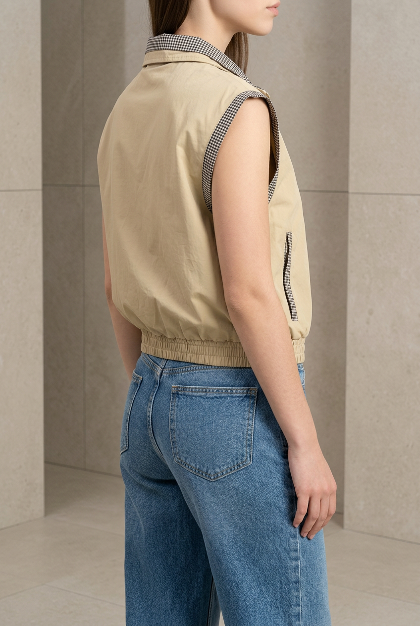 CHALECO BEIGE CUELLO