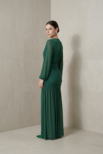 VESTIDO ML VERDE CRUZADO