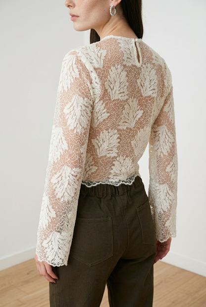 BLUSA ML ENCAJE IVORY