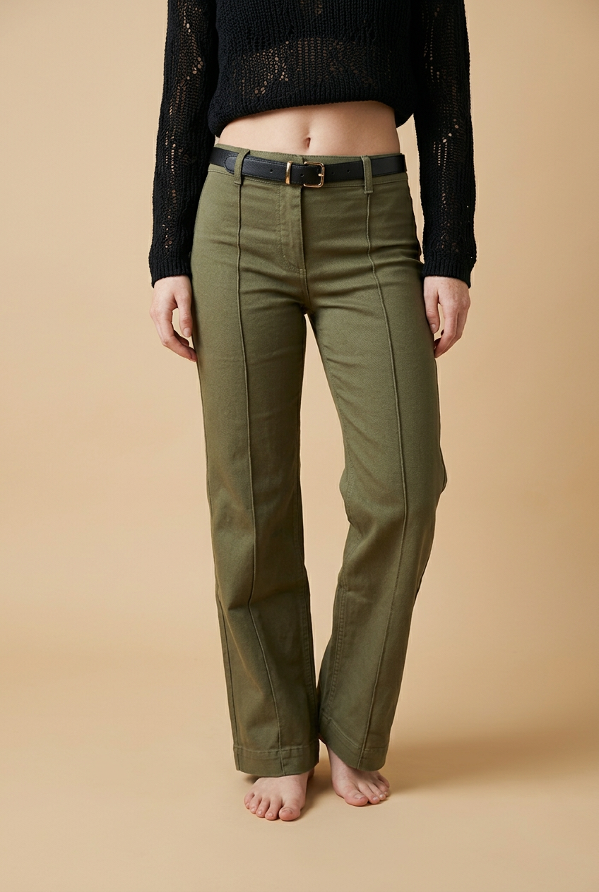 JEANS OLIVO CINTO