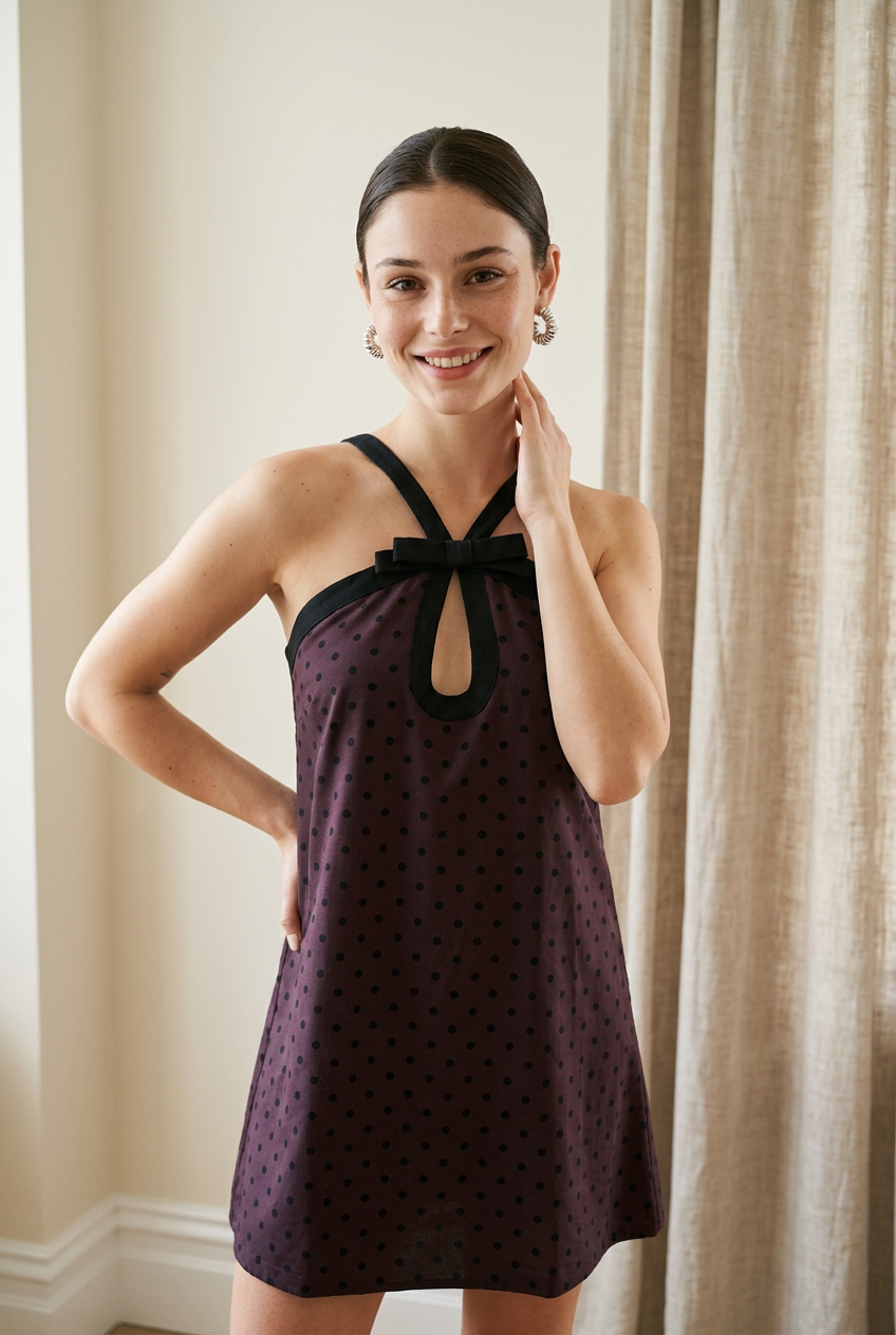 VESTIDO CORTO POLKA DOTS