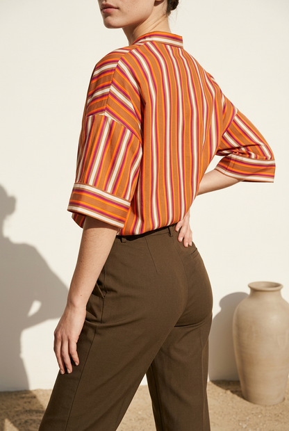 BLUSA ORIENTAL RAYAS NARANJA