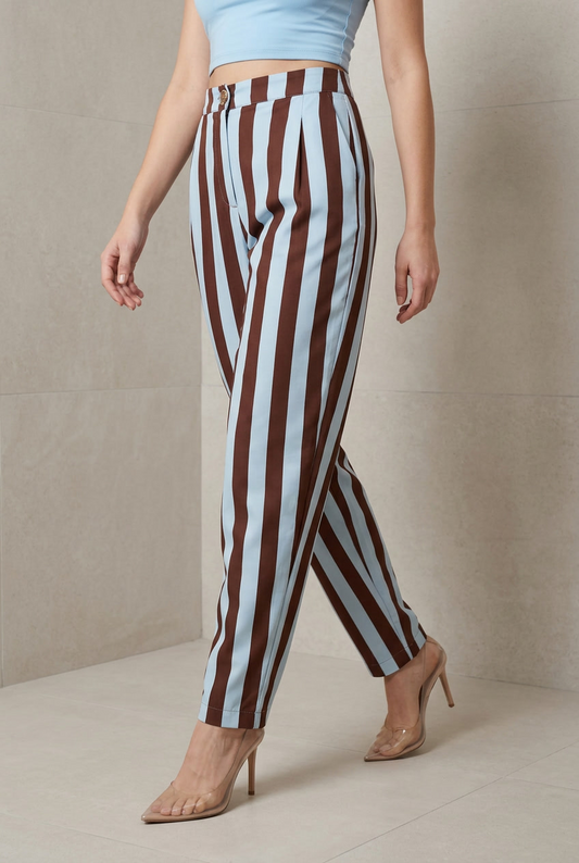 PANTALON RAYAS AZUL CAFE