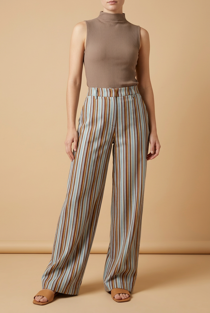 PANTALON BAGGY RAYAS AZUL