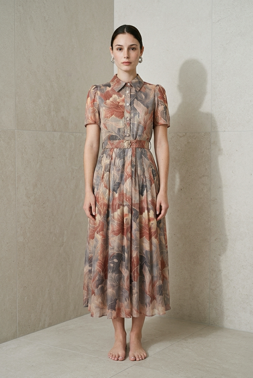VESTIDO MIDI MC PRINT OTOÑAL