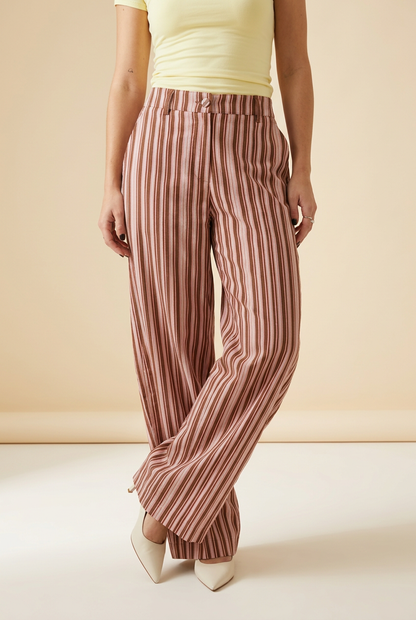 PANTALON BAGGY RAYAS ROSA
