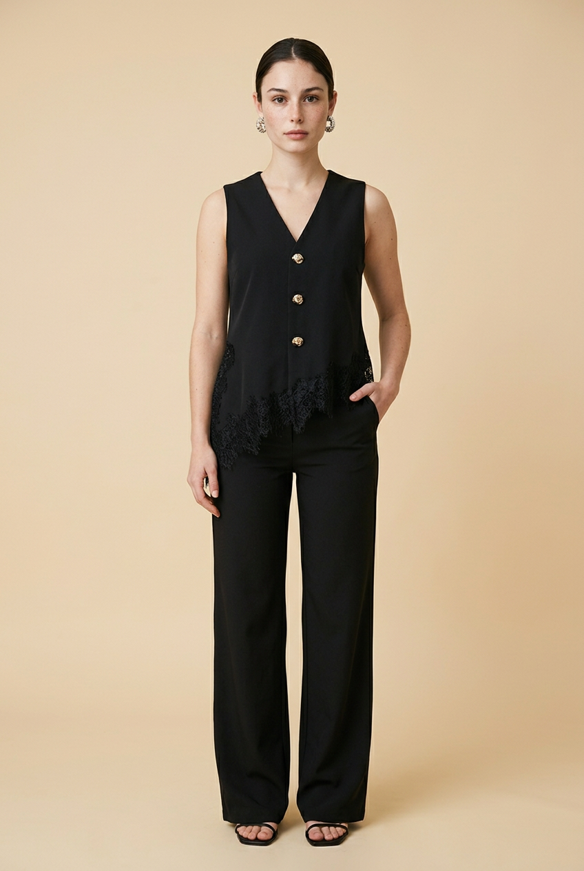 CONJUNTO ENCAJE NEGRO