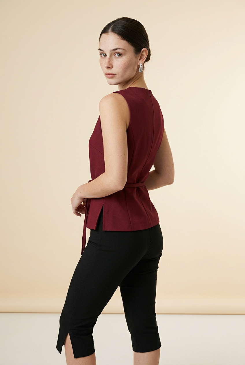 BLUSA CRUZADA TINTO