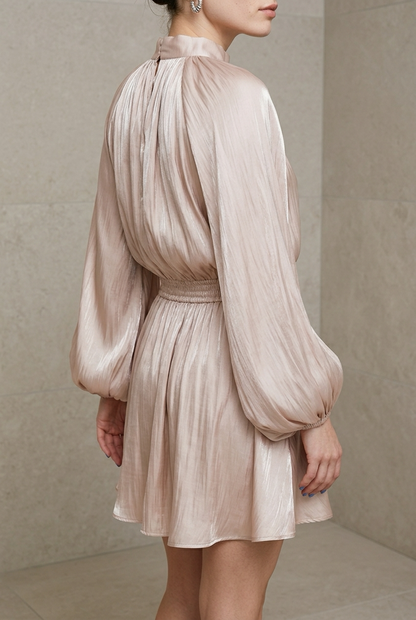 VESTIDO CORTO ML CHAMPAGNE
