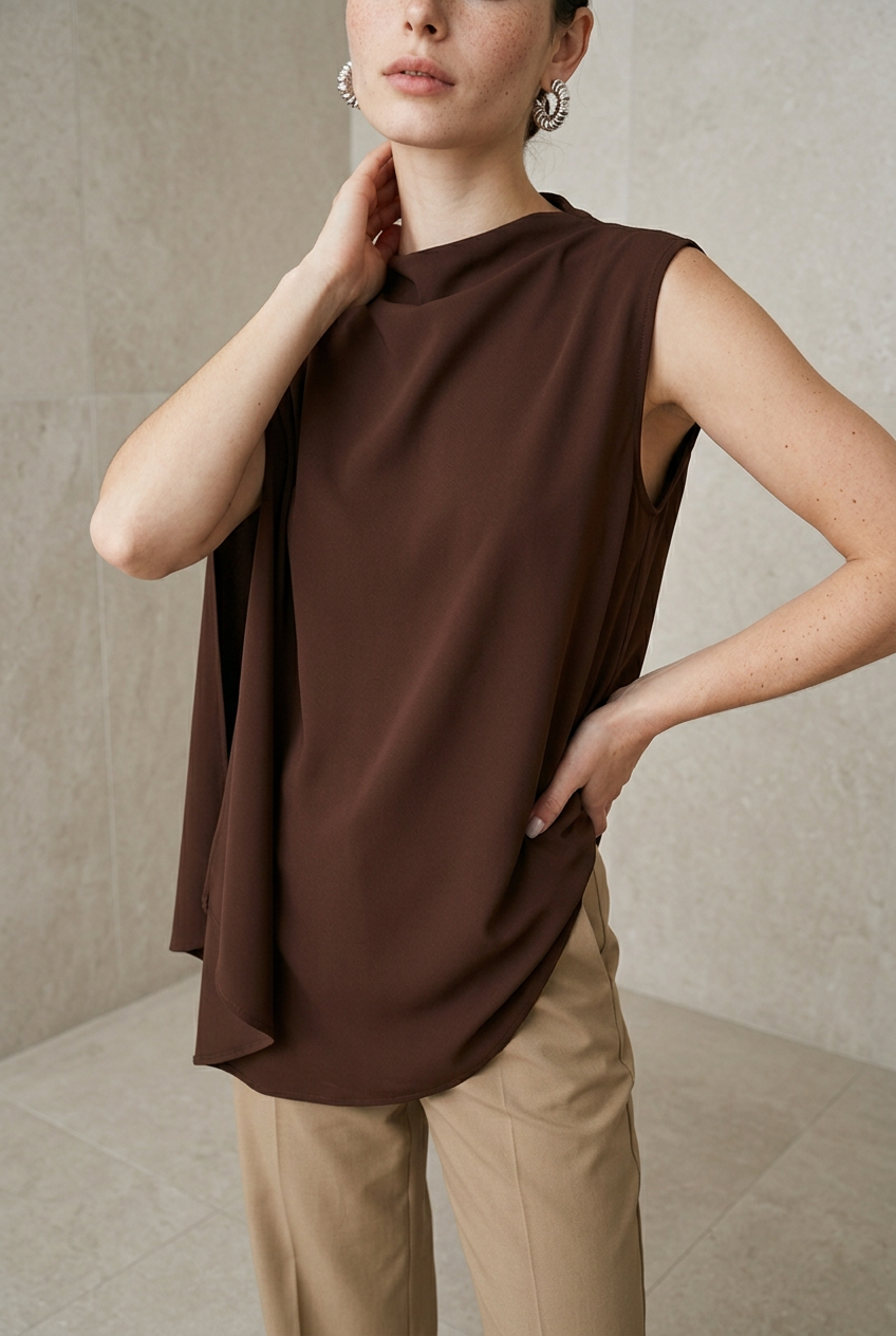 BLUSA CAFE PLAIN HOLGADA