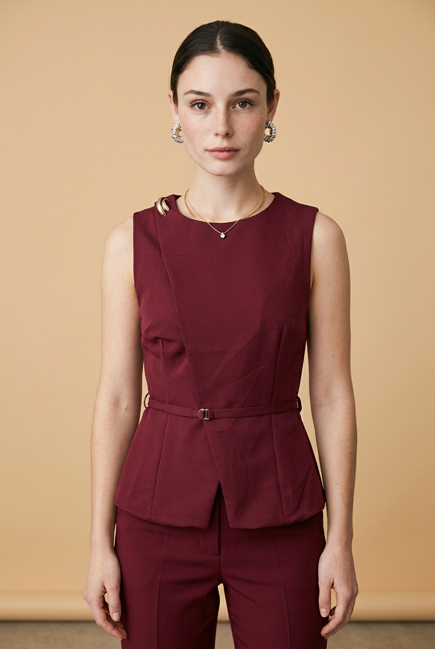 BLUSA CRUZADA TINTO