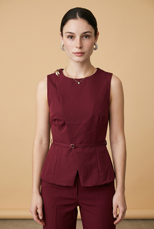 BLUSA CRUZADA TINTO