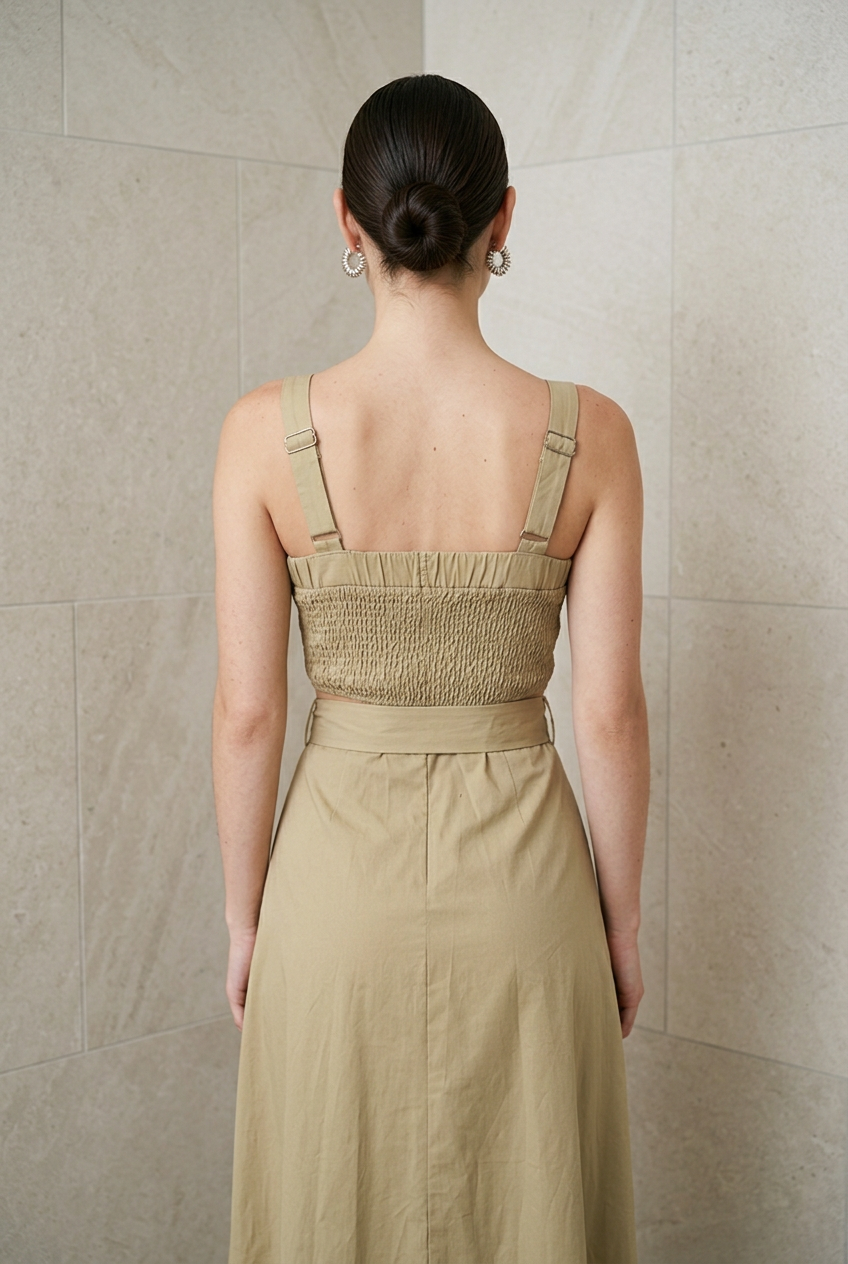 VESTIDO BEIGE MIDI
